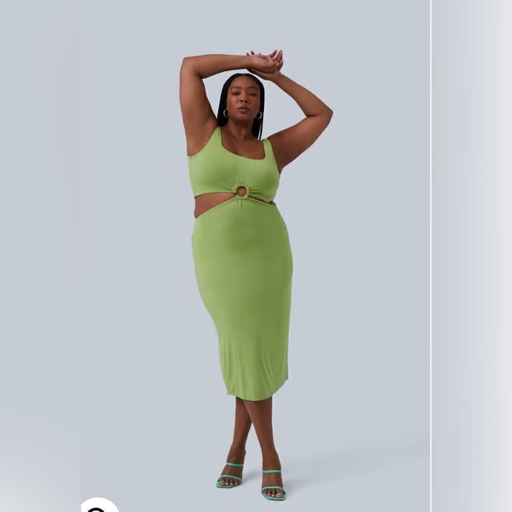 GIA IRL Plus Green Cutout Maxi Dress Womens Sz 2 18/20 Sleeveless NWT